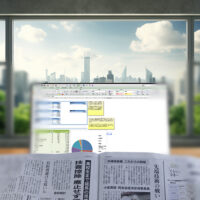 遠近両用レンズの歪みイメージ