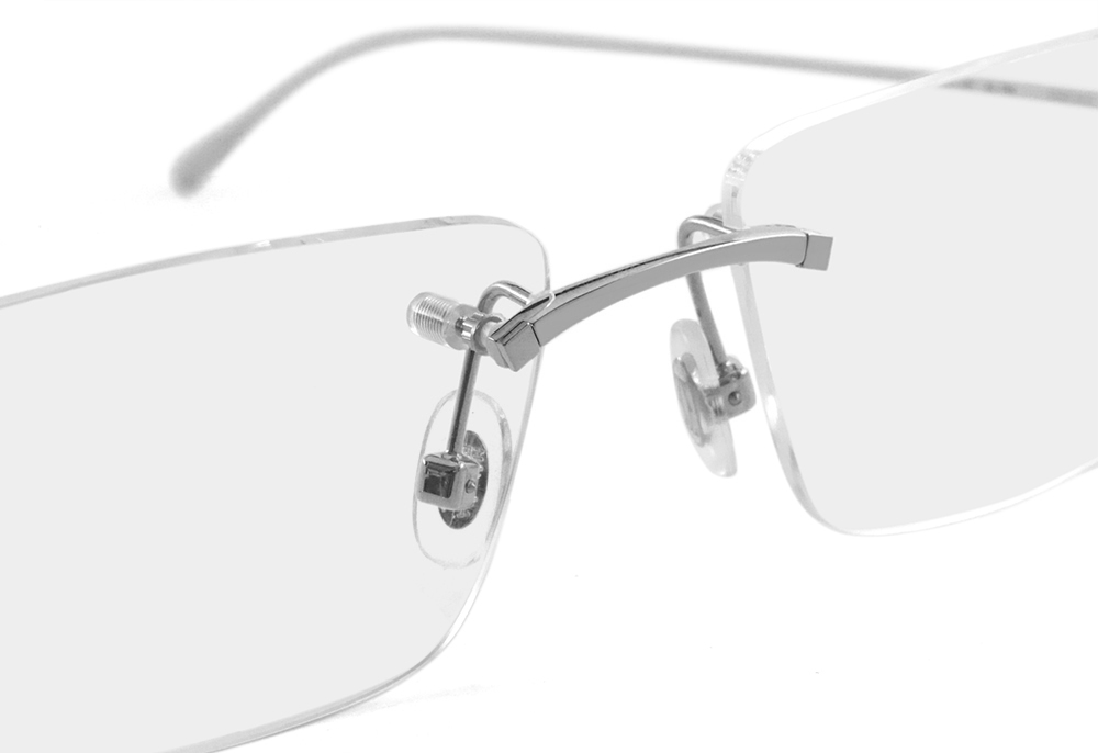 Cartier CT0070O K18ホワイトゴールド リムレスフレーム
