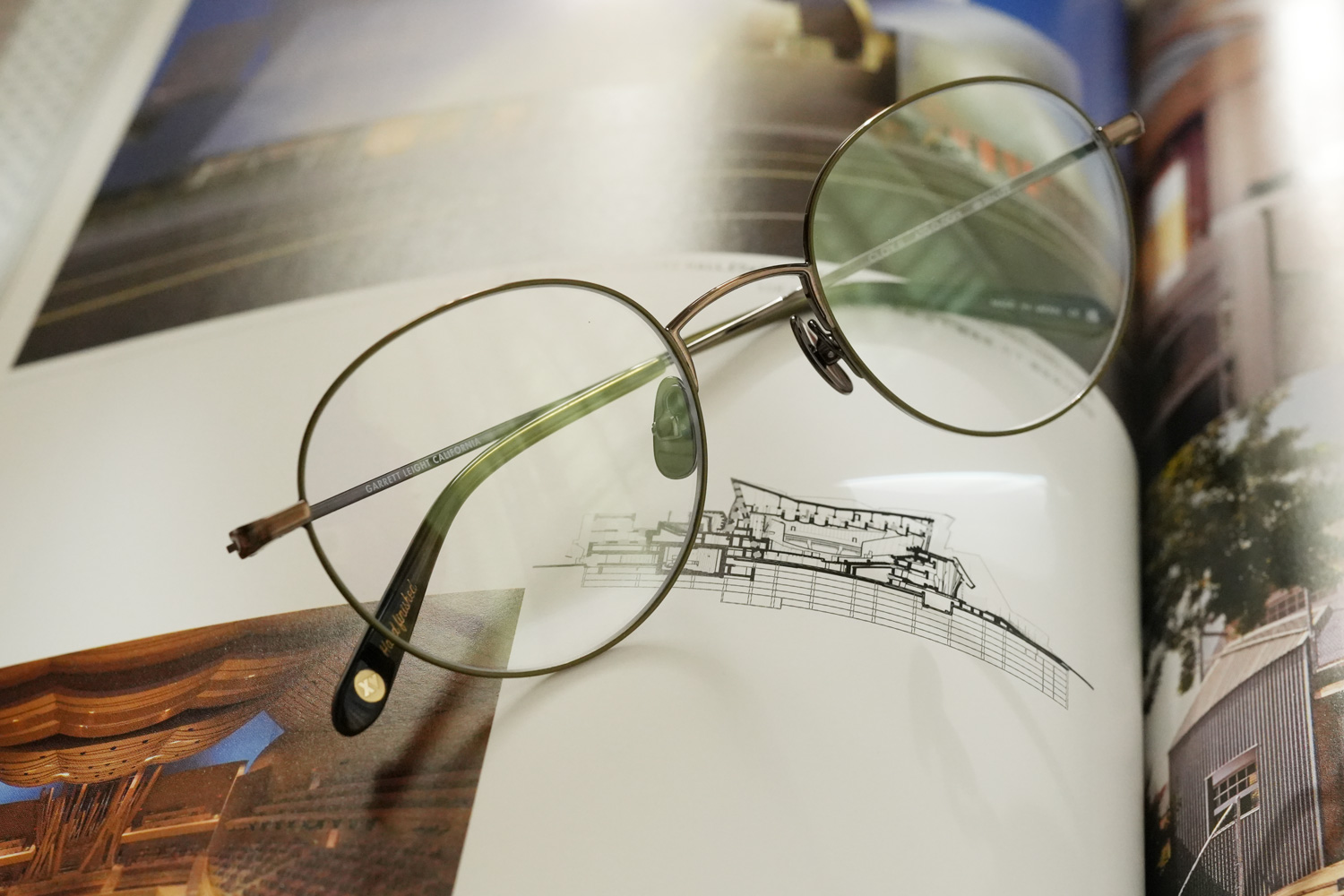 Garrett Leight Cloy II col.Antique Gold-Olive-Douglas Fir