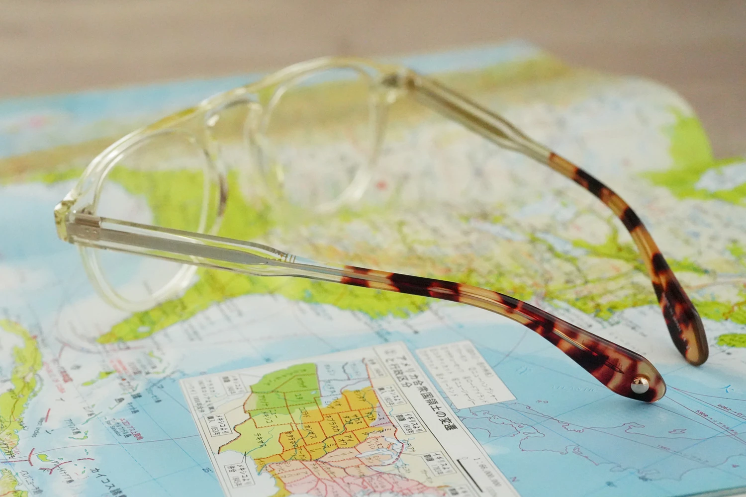 Garrett Leight Harding II col.Champagne-Champagne Dark Tortoise Fade