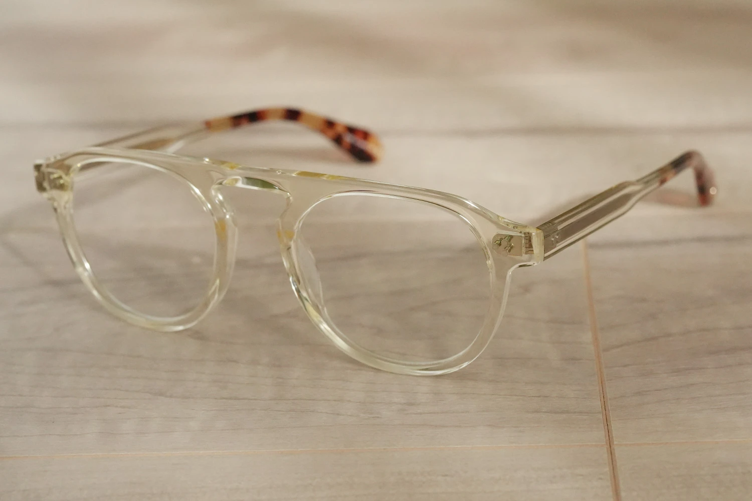 Garrett Leight Harding II col.Champagne-Champagne Dark Tortoise Fade