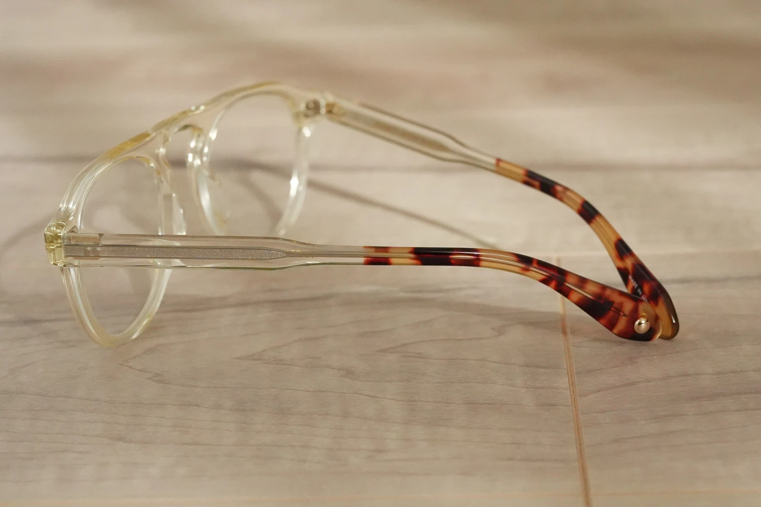 Garrett Leight Harding II col.Champagne-Champagne Dark Tortoise Fade