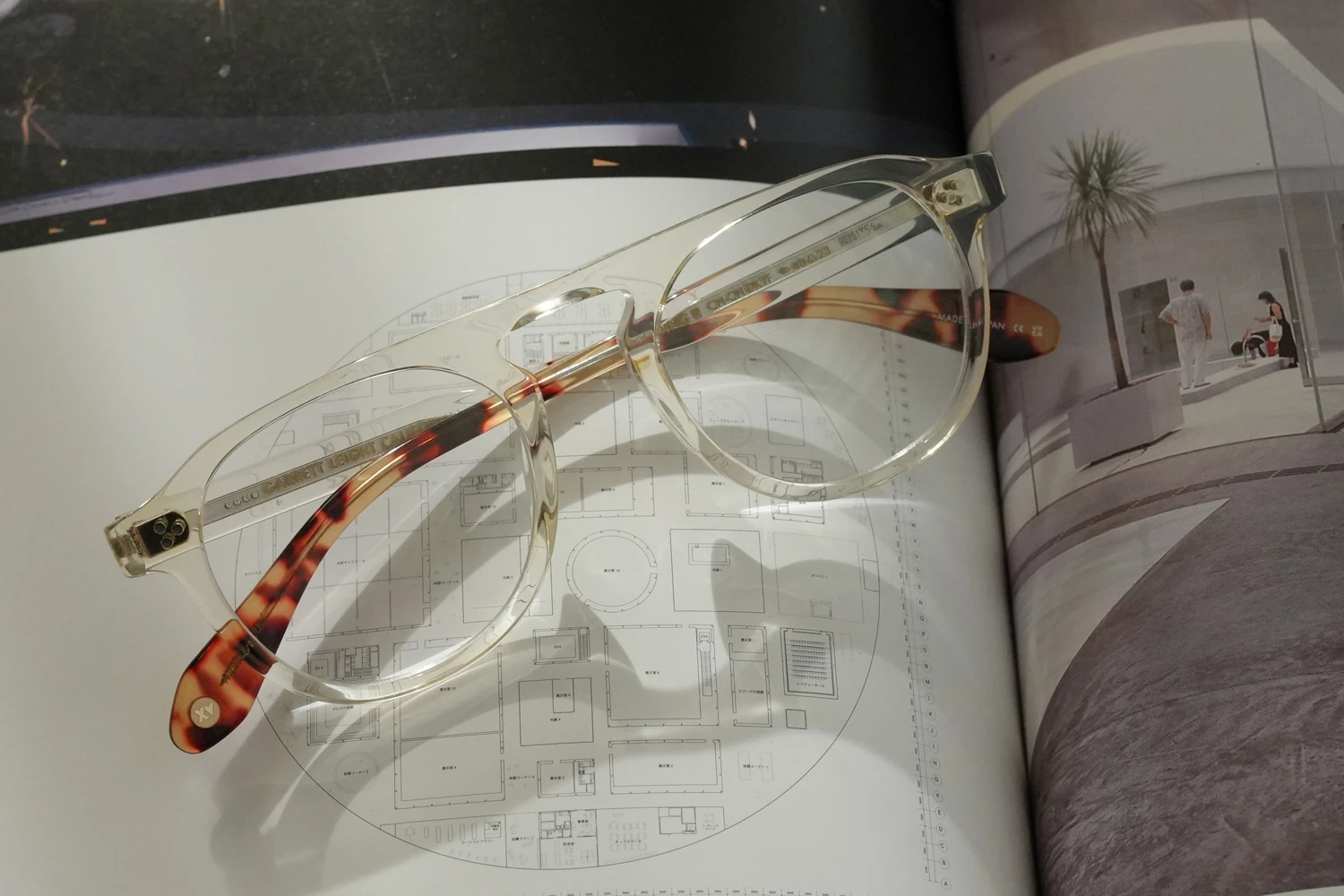 Garrett Leight Harding II col.Champagne-Champagne Dark Tortoise Fade