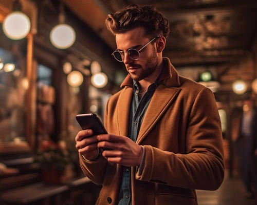 遠近両用メガネでスマートフォン